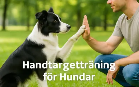 En border collie ger en "high five" till sin ägare under en rolig aktivitet med hund utomhus.