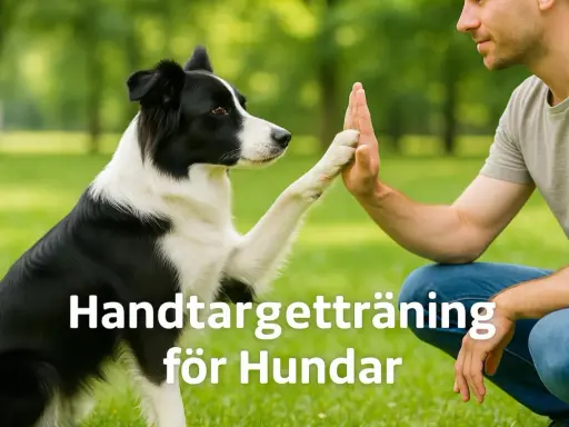 En border collie ger en "high five" till sin ägare under en rolig aktivitet med hund utomhus.