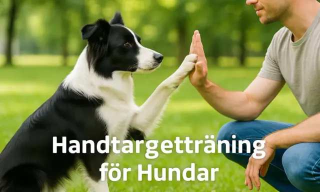 En border collie ger en "high five" till sin ägare under en rolig aktivitet med hund utomhus.
